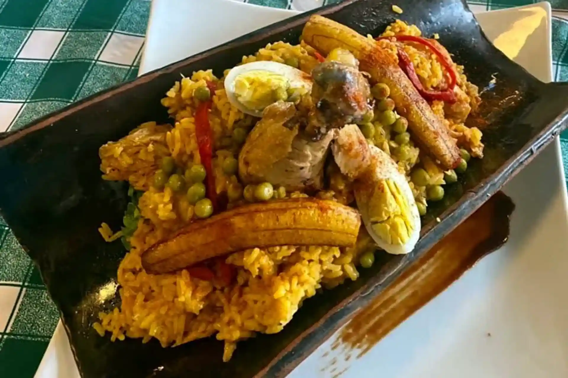 Arroz con Pollo dish at El Carbon restaurant