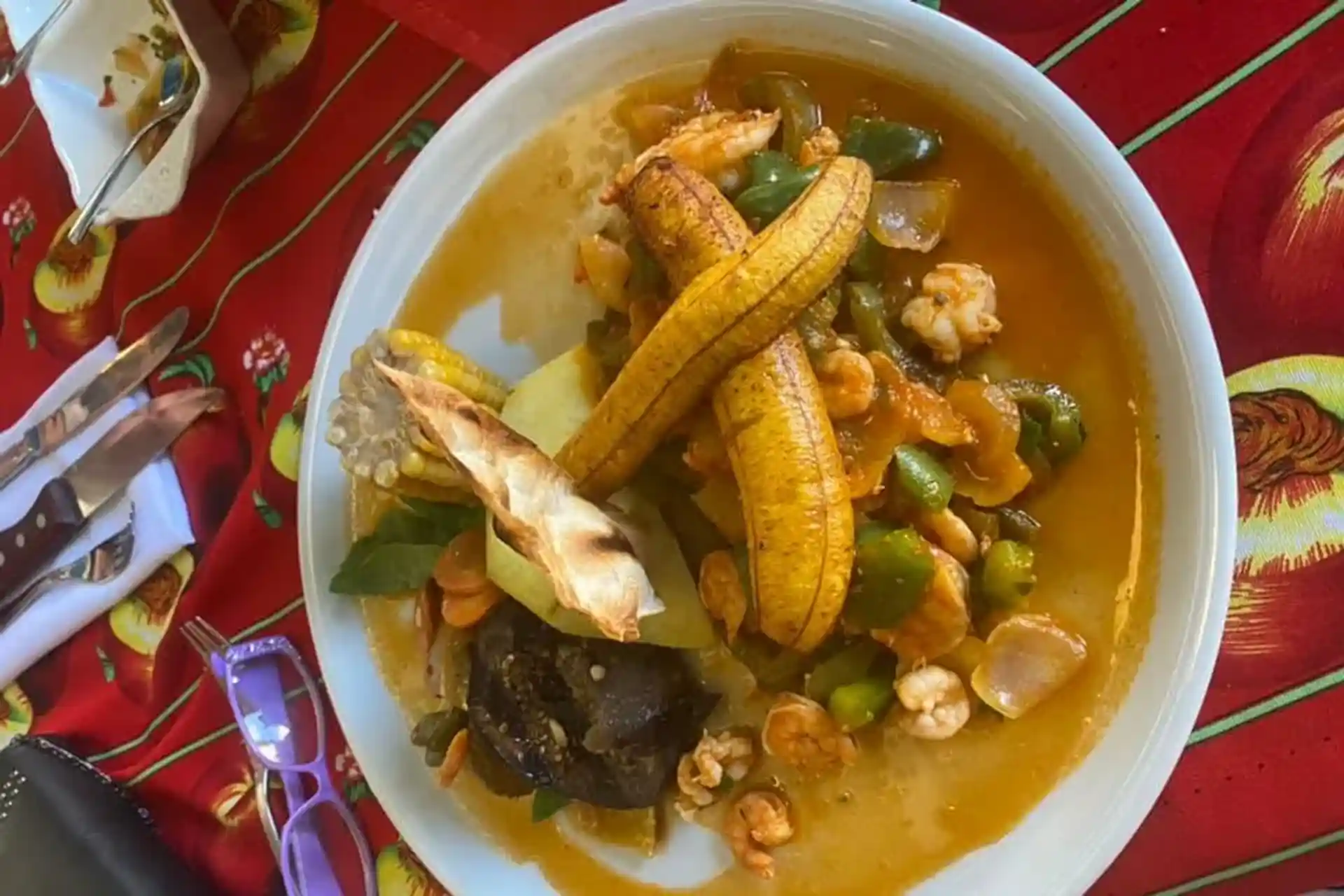 Shrimp in sauce dish at El Carbon restaurant